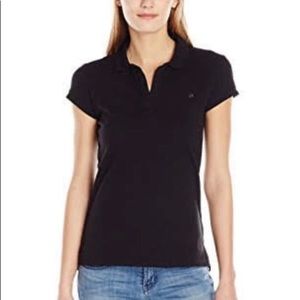 Last Chance! 
Navy v-neck polo, CK Jeans brand, size Lg